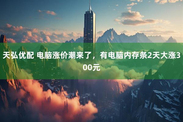 天弘优配 电脑涨价潮来了，有电脑内存条2天大涨300元